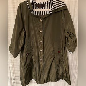 Simon Chang Women Coat Reversible Green Sz 14 D1